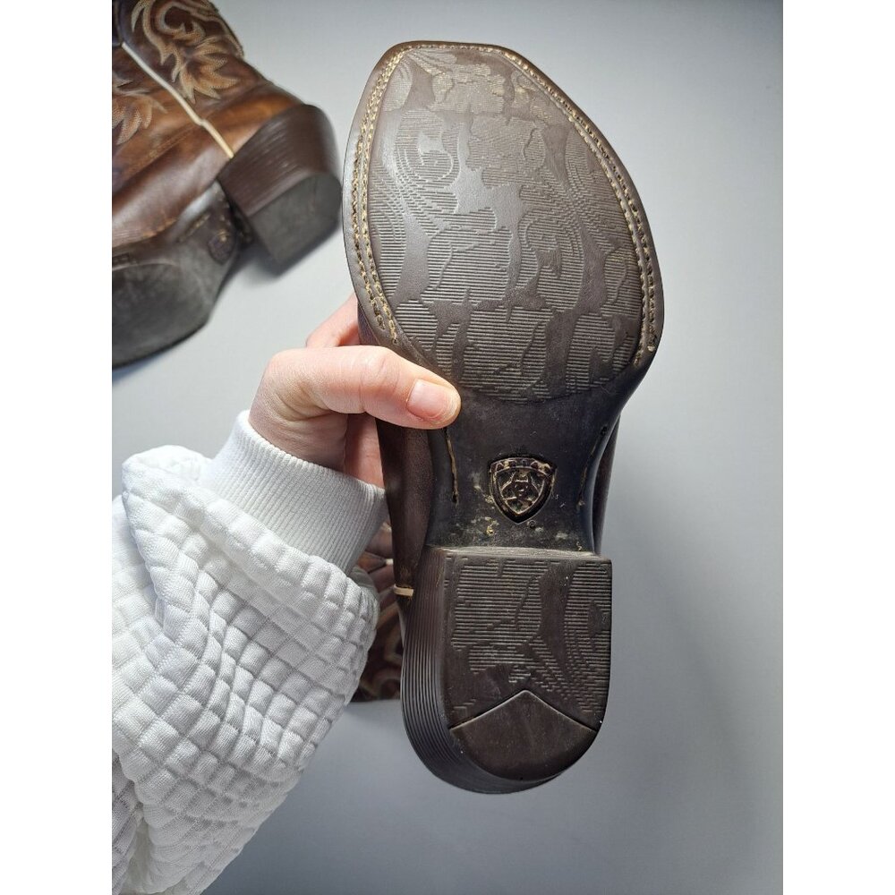 Ariat Womens Legend Spirit Western Brown Cowboy Boots 8.5M Square Toe Leather - Picture 6 of 12
